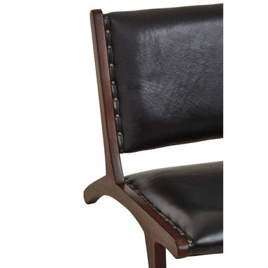 Genuine Black Leather Lounge Chair | Inca