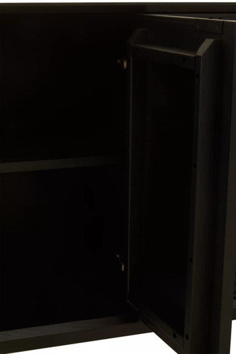 Black Finish Sideboard with 4 Doors and 3 Drawers | Jakara