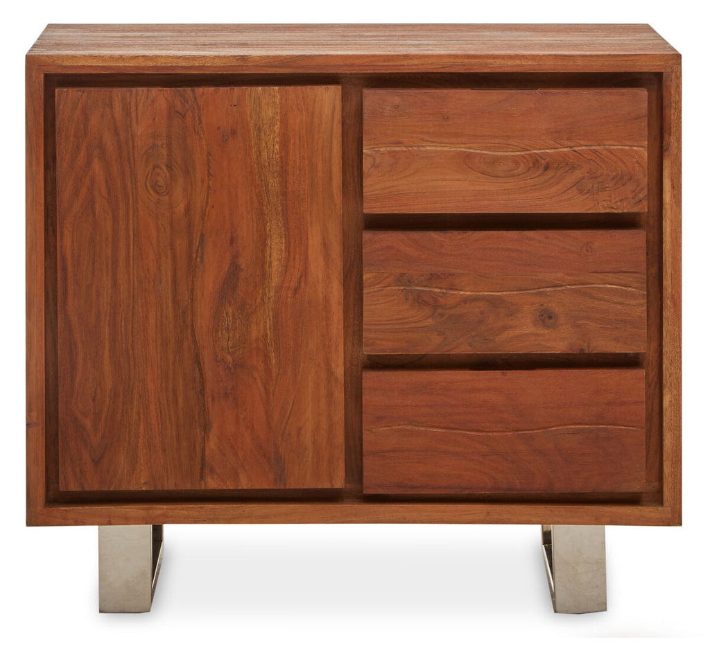 Acacia Wood 1 Door and 3 Drawers Sideboard | Simla