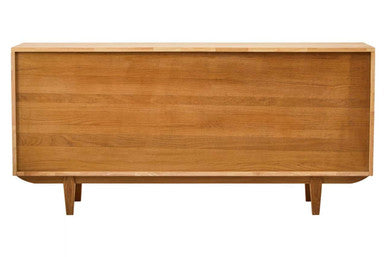 Rattan and Oak Wood 4 Door Sideboard | Lyon