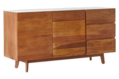 3 Drawer Acacia Wood White Marble Sideboard | Myan