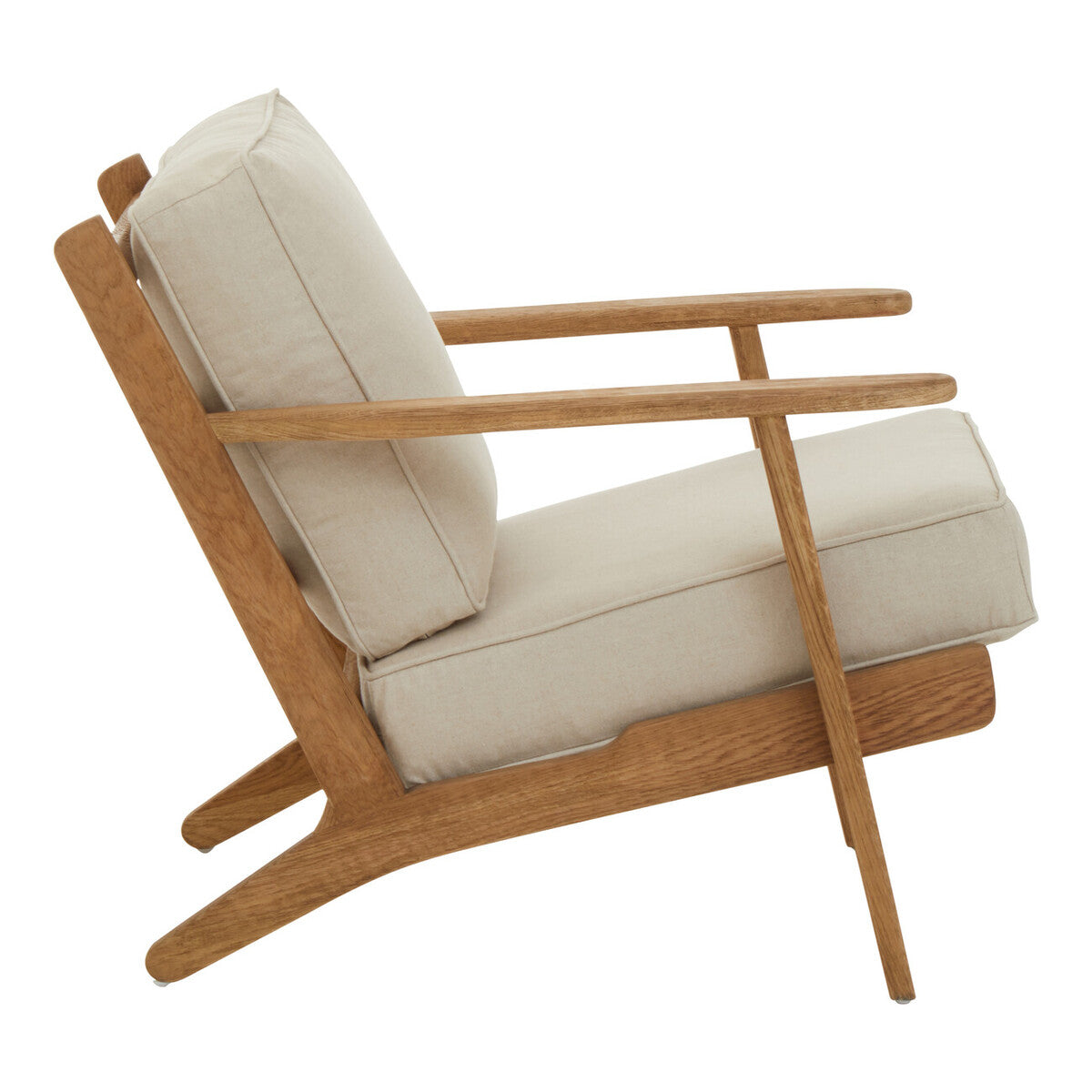 Natural Linen and Oak Wood Armchair | Hector
