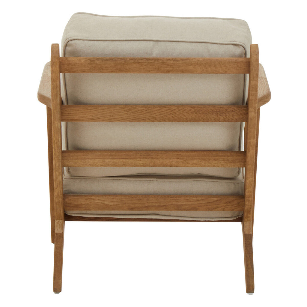 Natural Linen and Oak Wood Armchair | Hector