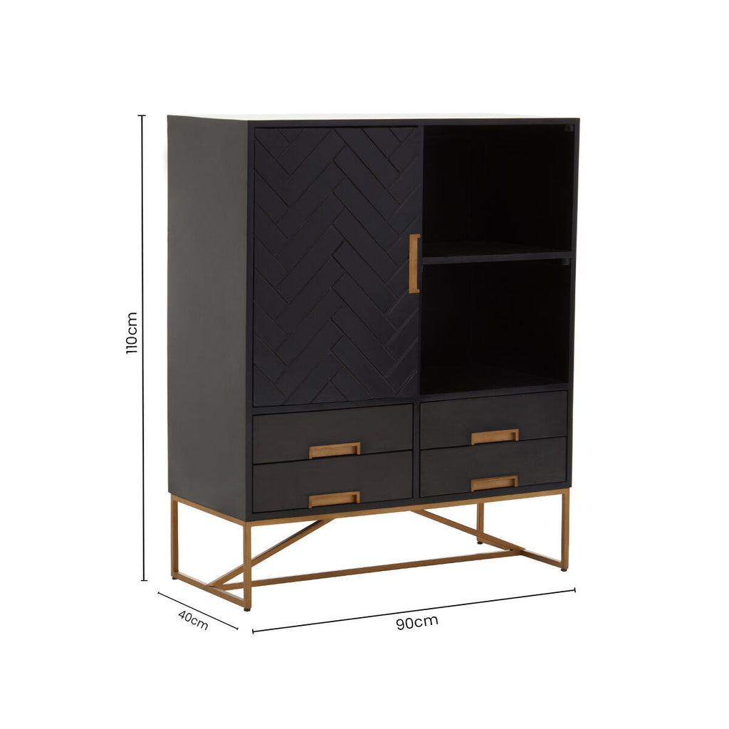 Black Mango Wood Cabinet | Kochi