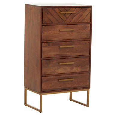 Mango Wood Chest of 5 Drawers | Gaya