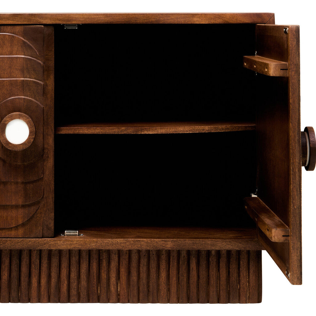 Two Door Mango Wood Carved Sideboard | Sangar