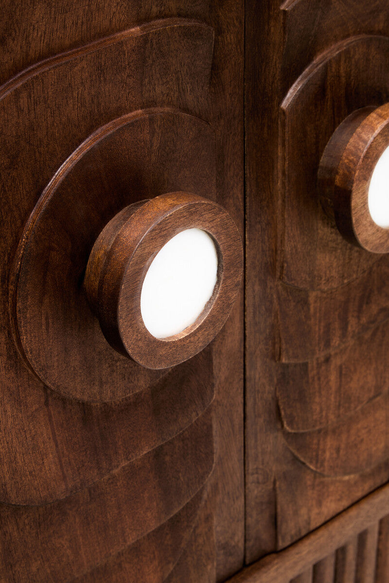 Two Door Mango Wood Carved Sideboard | Sangar