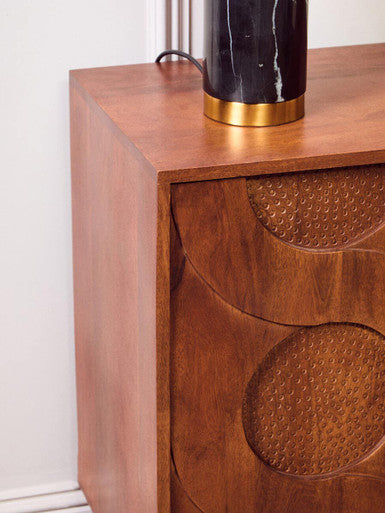 Four Door Mango Wood Hammered Sideboard | Siva